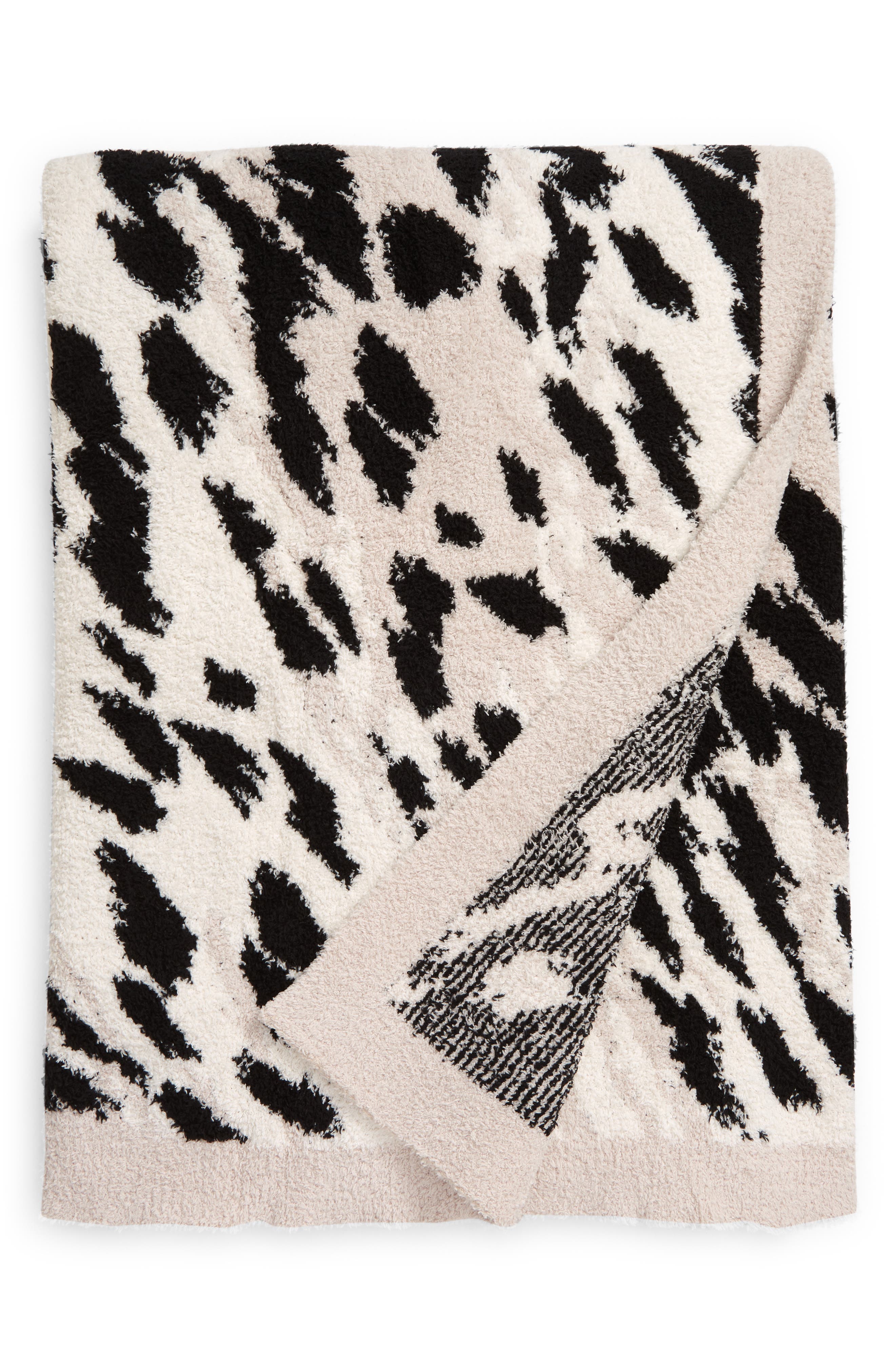 Throw Blanket Soft Blanket-54” x 72” Barefoot Dreams CozyChic Cheetah Print Throw Cream/Black Throw Blanket Soft Blanket-54” x 72” Barefoot Dreams CozyChic Cheetah Print Throw Cream/Black